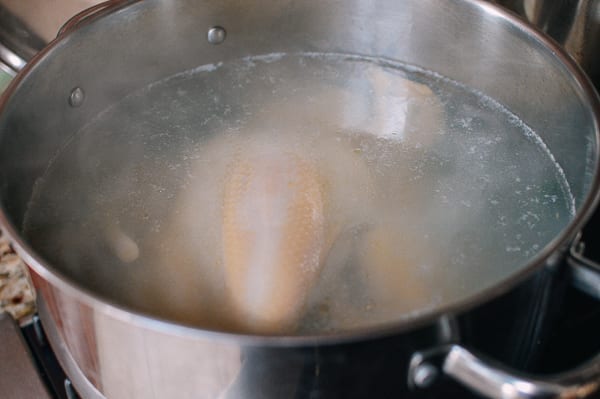 Poaching a whole chicken, thewoksoflife.com