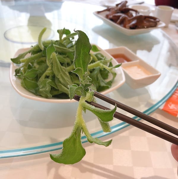 Bing Cao ice vegetable on a chopstick by thewoksoflife.com