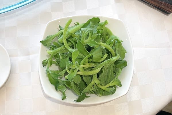 Bing Cao ice vegetable on a plate by thewoksoflife.com