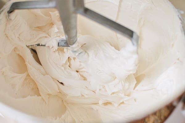 Mixing tofutti cheesecake filling, thewoksoflife.com