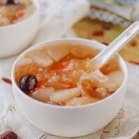 Snow Fungus Soup with Pears, thewoksoflife.com