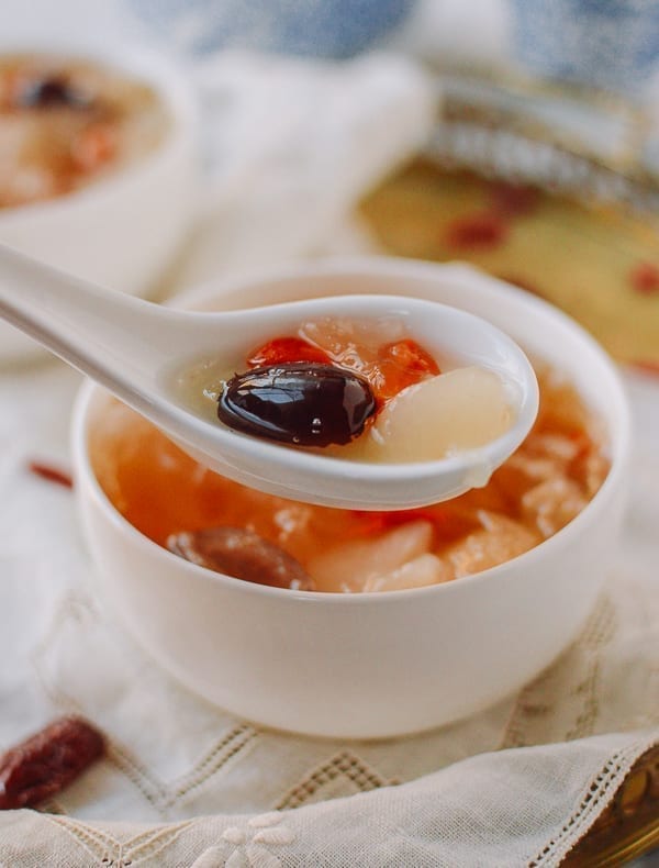 White Fungus Soup with Pears, Dates, and Goji Berries, thewoksoflife.com