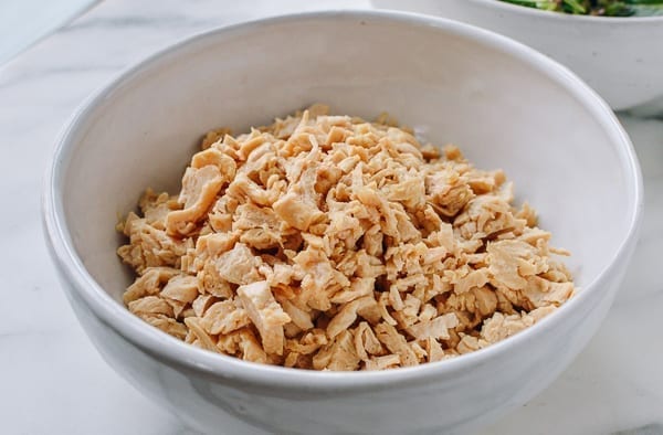 Bowl of chopped seitan, thewoksoflife.com