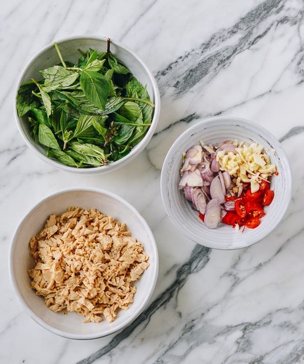 Thai Basil, Seitan, Shallots, Garlic, and Chilies, thewoksoflife.com