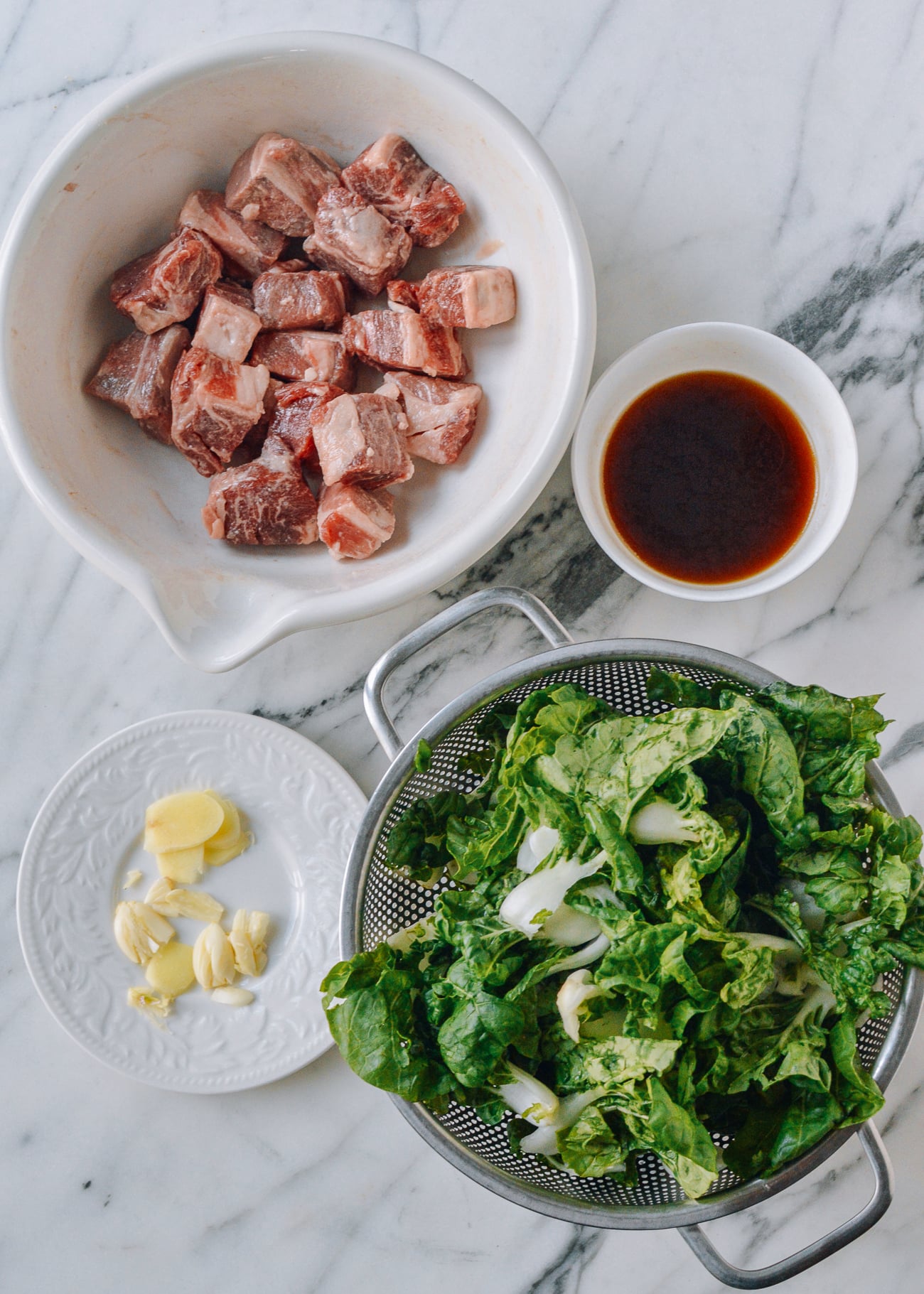Ingredients for Chinese steak stir-fry