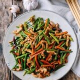 Stir-fried garlic scapes