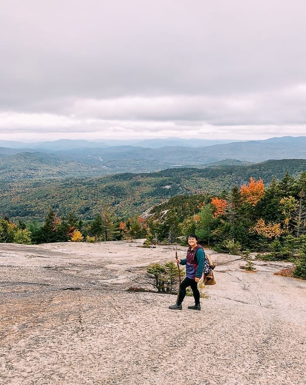 Kaitlin on hiking trail in the mountains, thewoksoflife.com