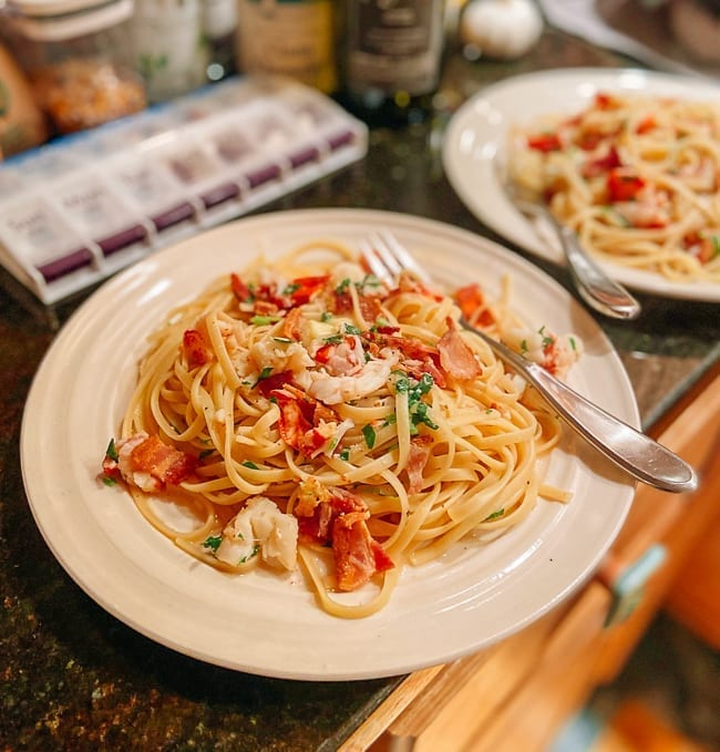 Homemade lobster linguine, thewoksoflife.com