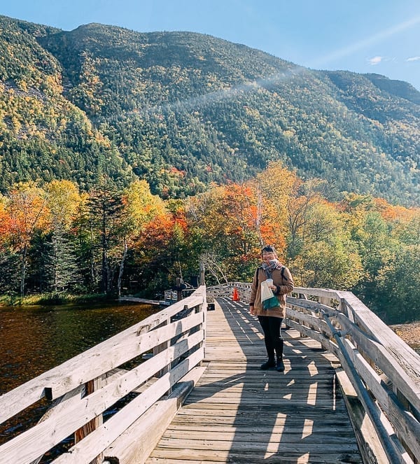 Kaitlin on bridge over Saco River, thewoksoflife.com