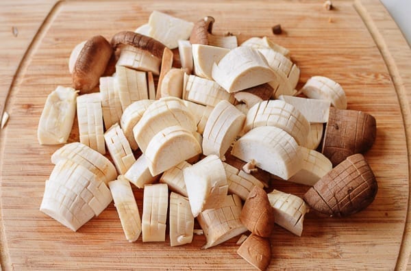 King oyster mushroom pieces ready for stir-fry, thewoksoflife.com