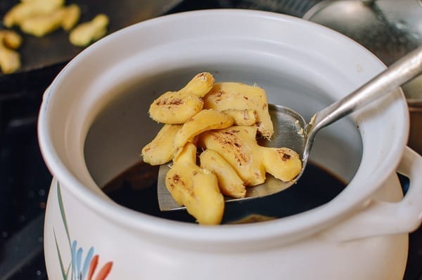 Adding ginger to vinegar, thewoksoflife.com