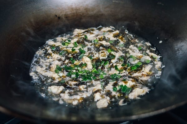 Simmering seaweed egg soup, thewoksoflife.com
