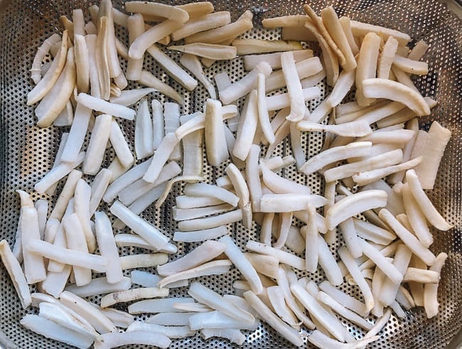 Preserved daikon radish after 1 day of drying, thewoksoflife.com