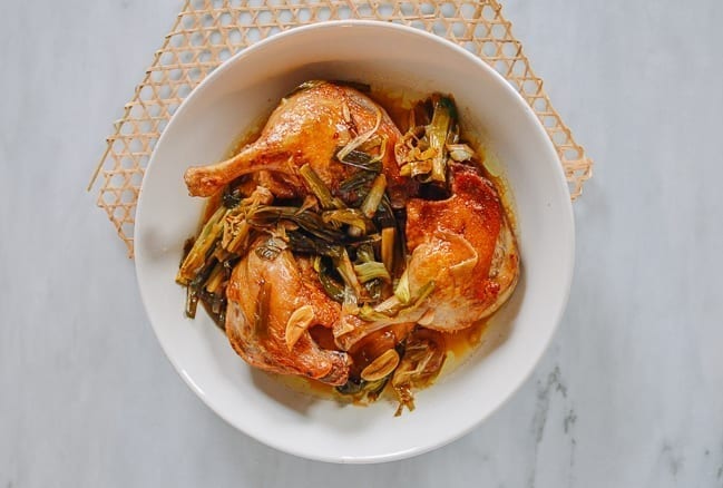 Chinese Braised Duck Legs with Scallions, thewoksoflife.com