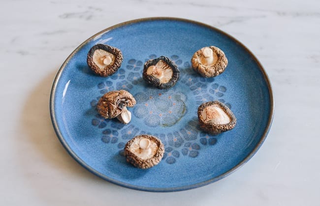 Partially oven dried shiitake mushrooms, thewoksoflife.com