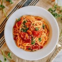 Slow Roasted Tomato Pasta, thewoksoflife.com