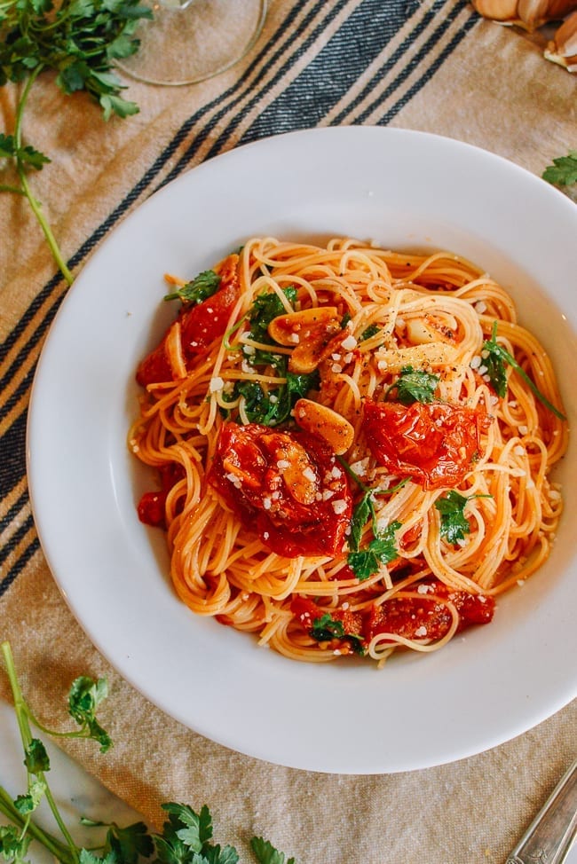 Slow Roasted Tomato Pasta, thewoksoflife.com