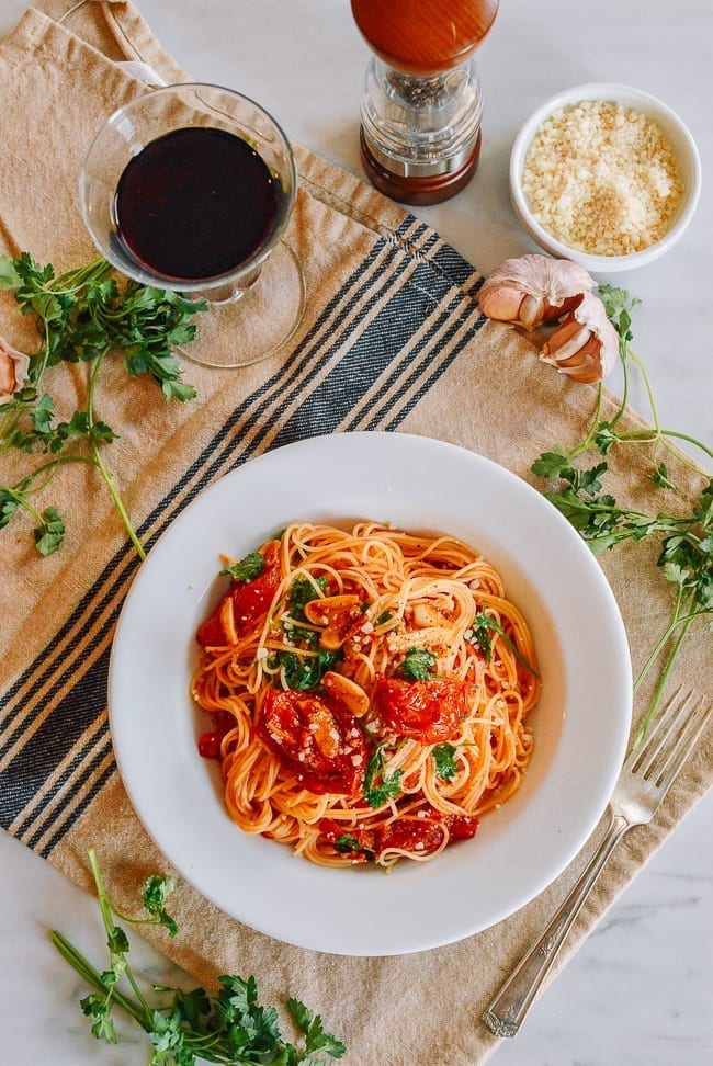 Roasted Tomato Pasta, thewoksoflife.com