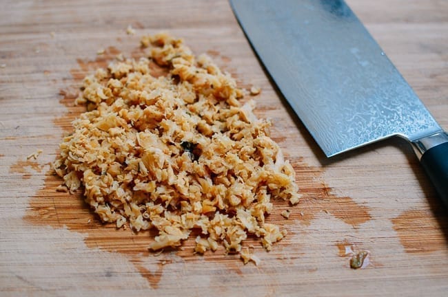 Finely chopped dong cai, thewoksoflife.com