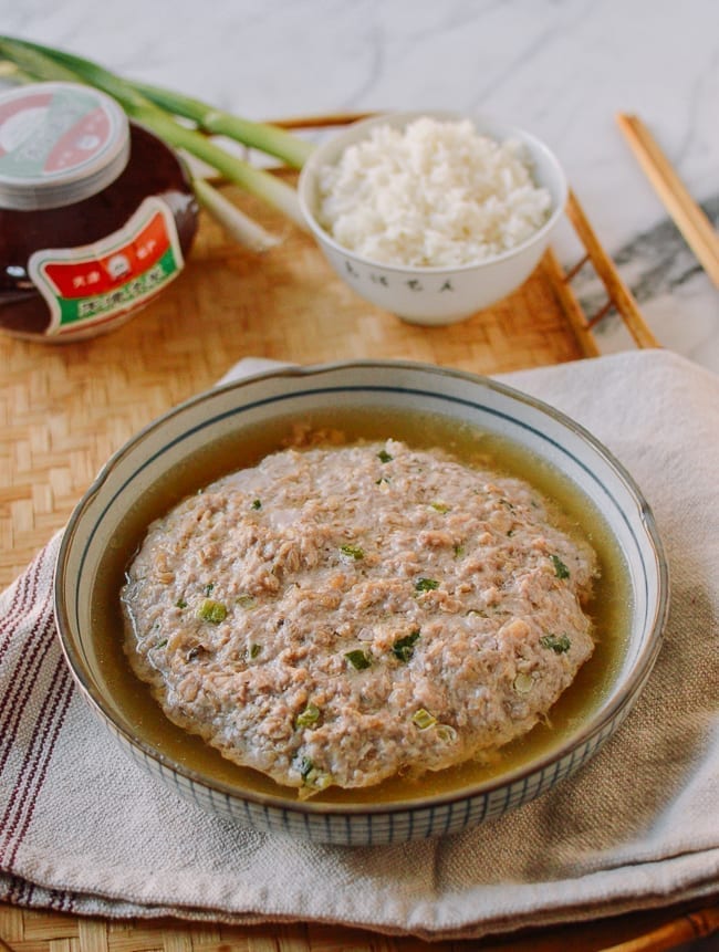 Steamed Pork Patty (Yook Baeng), thewoksoflife.com