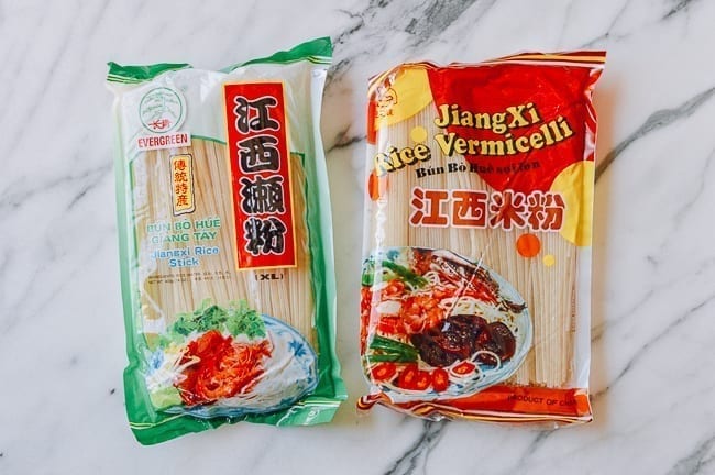 Dried Rice Noodle packages, thewoksoflife.com