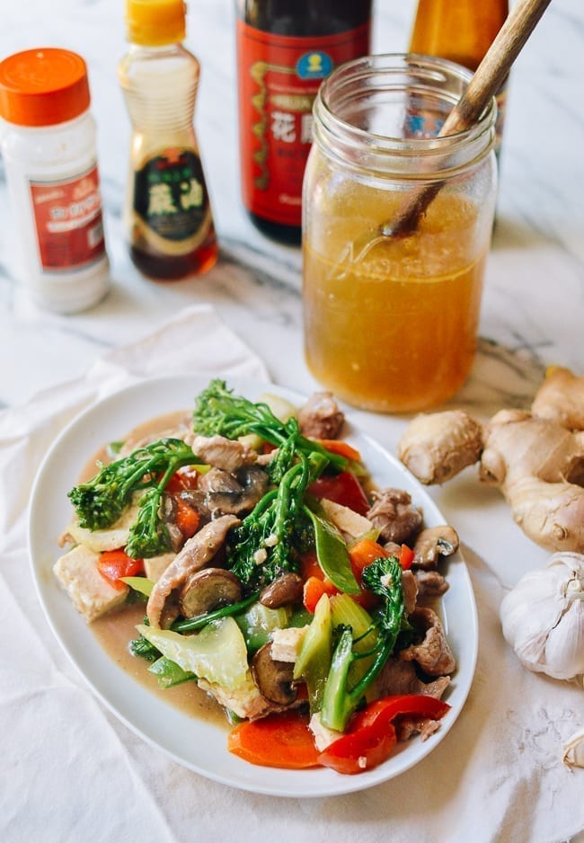 Fridge clean-out stir-fry with meat and mixed vegetables, thewoksoflife.com