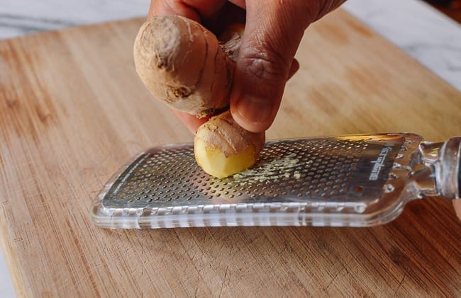 Grating ginger, thewoksoflife.com