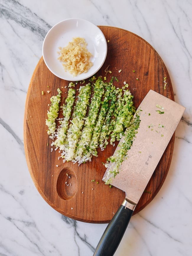 Minced ginger and scallions, thewoksoflife.com