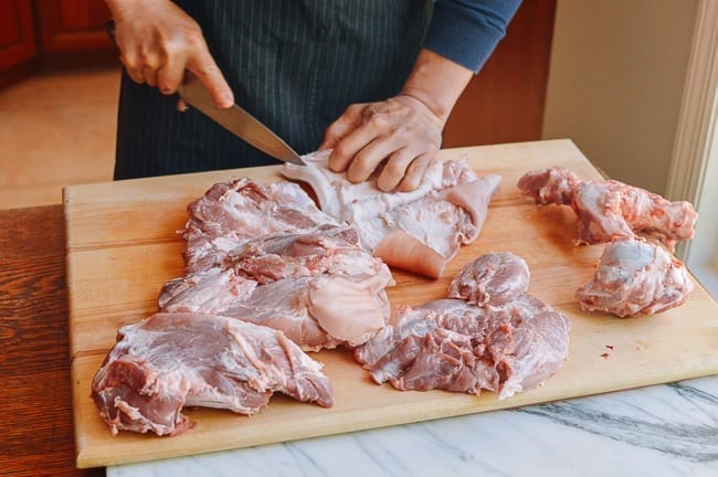 How to cut pork shoulder, thewoksoflife.com