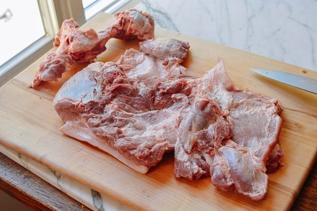 Different cuts from a pork picnic shoulder, thewoksoflife.com