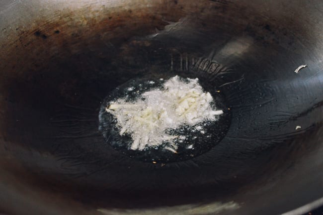 Garlic and ginger in oil, thewoksoflife.com
