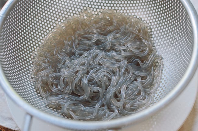 Cooked sweet potato starch noodles, thewoksoflife.com