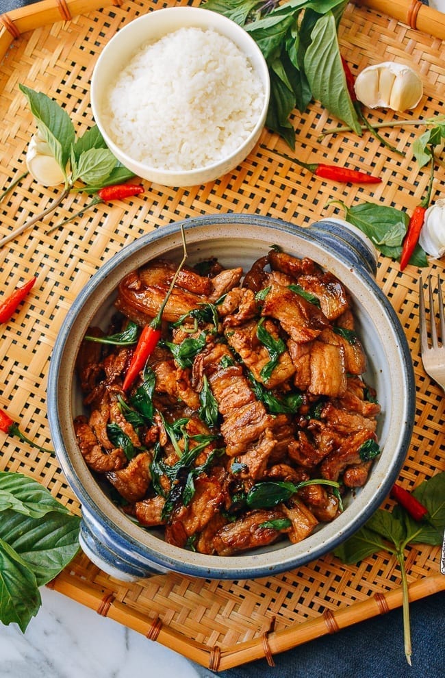 Thai Basil Pork Belly Recipe, thewoksoflife.com