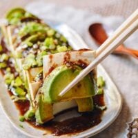 Tofu and Avocado with Dressing, thewoksoflife.com