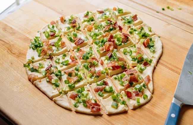 Cutting dough into squares