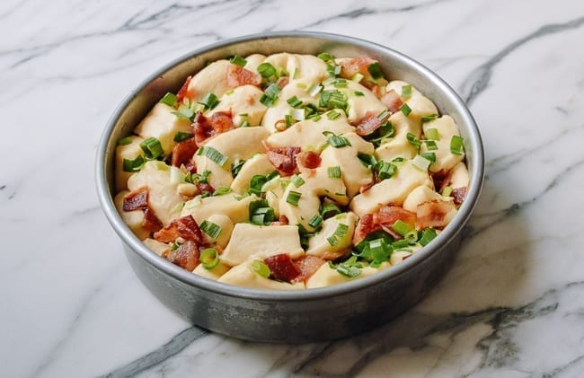 Proofed bacon scallion bread