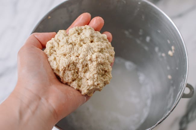 Wheat gluten separated from starch, thewoksoflife.com