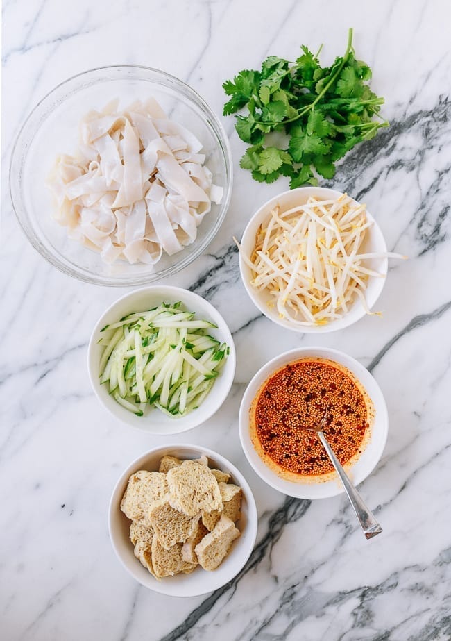 Cold Skin Noodles ingredients, thewoksoflife.com