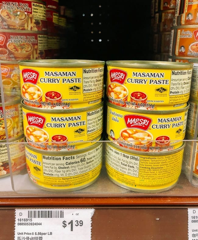Massaman Curry Paste on store shelf, thewoksoflife.com