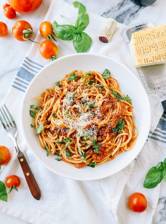 Roasted Tomato Bolognese (Meat Sauce), thewoksoflife.com