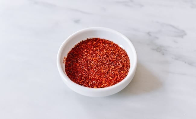 Gochugaru in white dish