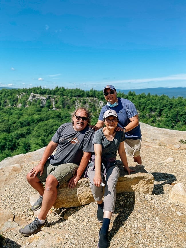 David, Judy, and Bill at top of Lemon Squeeze hike, thewoksoflife.com
