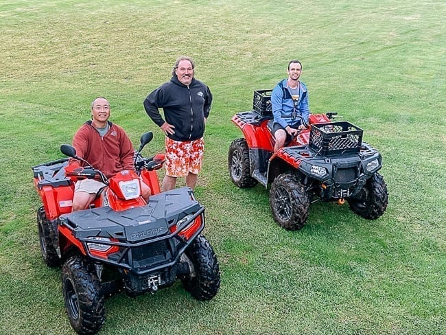 Bill, David, and Justin on ATVs, thewoksoflife.com
