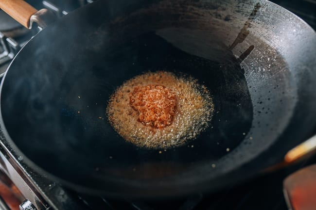 Powdered dried shrimp in oil, thewoksoflife.com