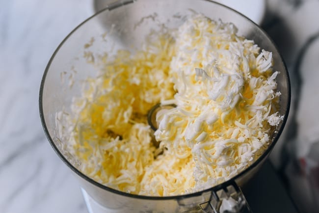 Grated Butter in food processor, thewoksoflife.com