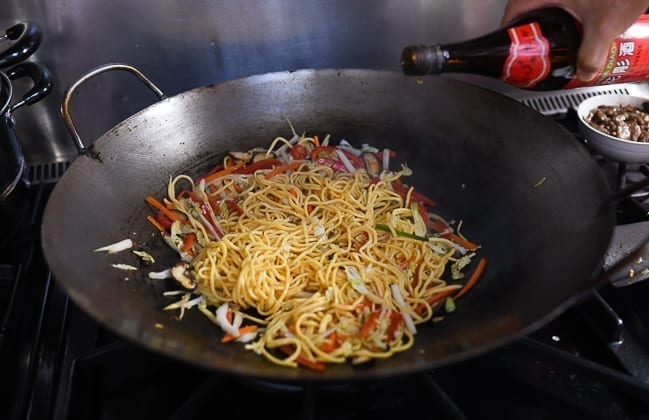 Stir-frying lo mein noodles, thewoksoflife.com