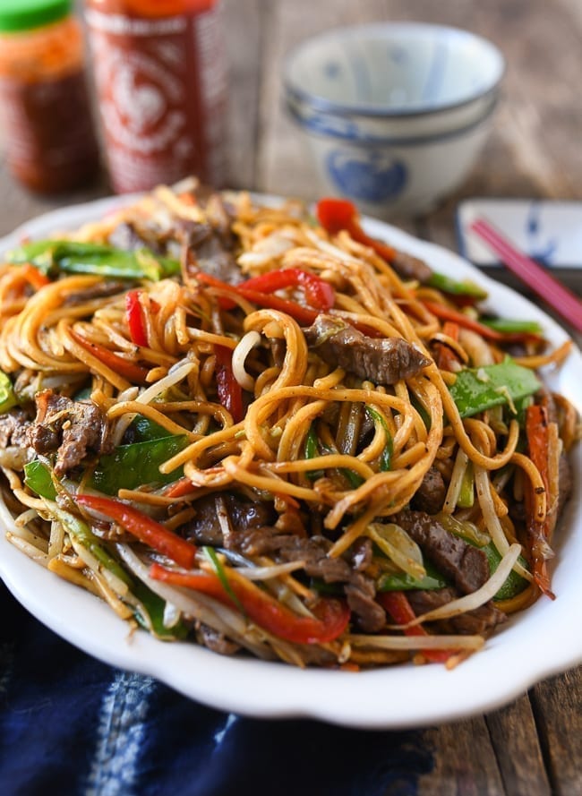 Plate of Beef Lo Mein, thewoksoflife.com