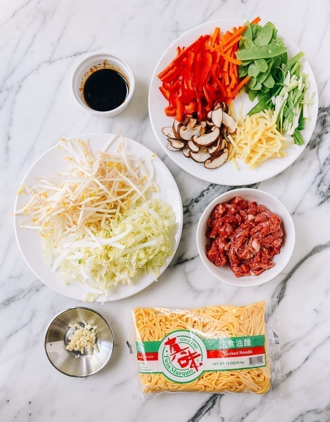 Beef Lo Mein Ingredients, thewoksoflife.com