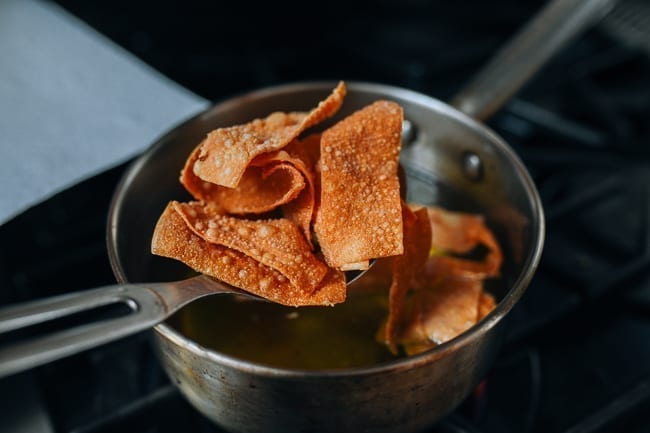 Fried egg roll skins