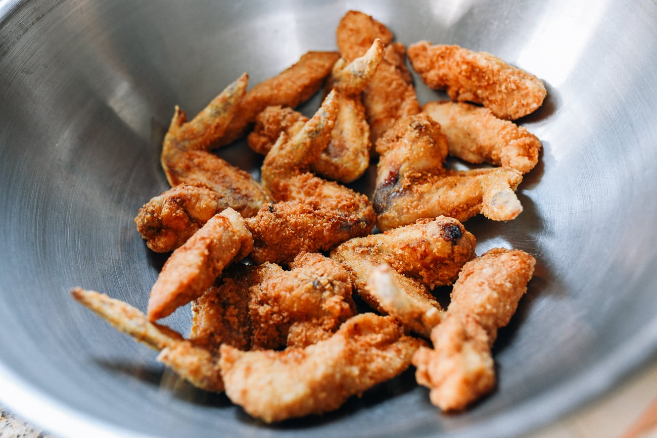 Double fried chicken in bowl